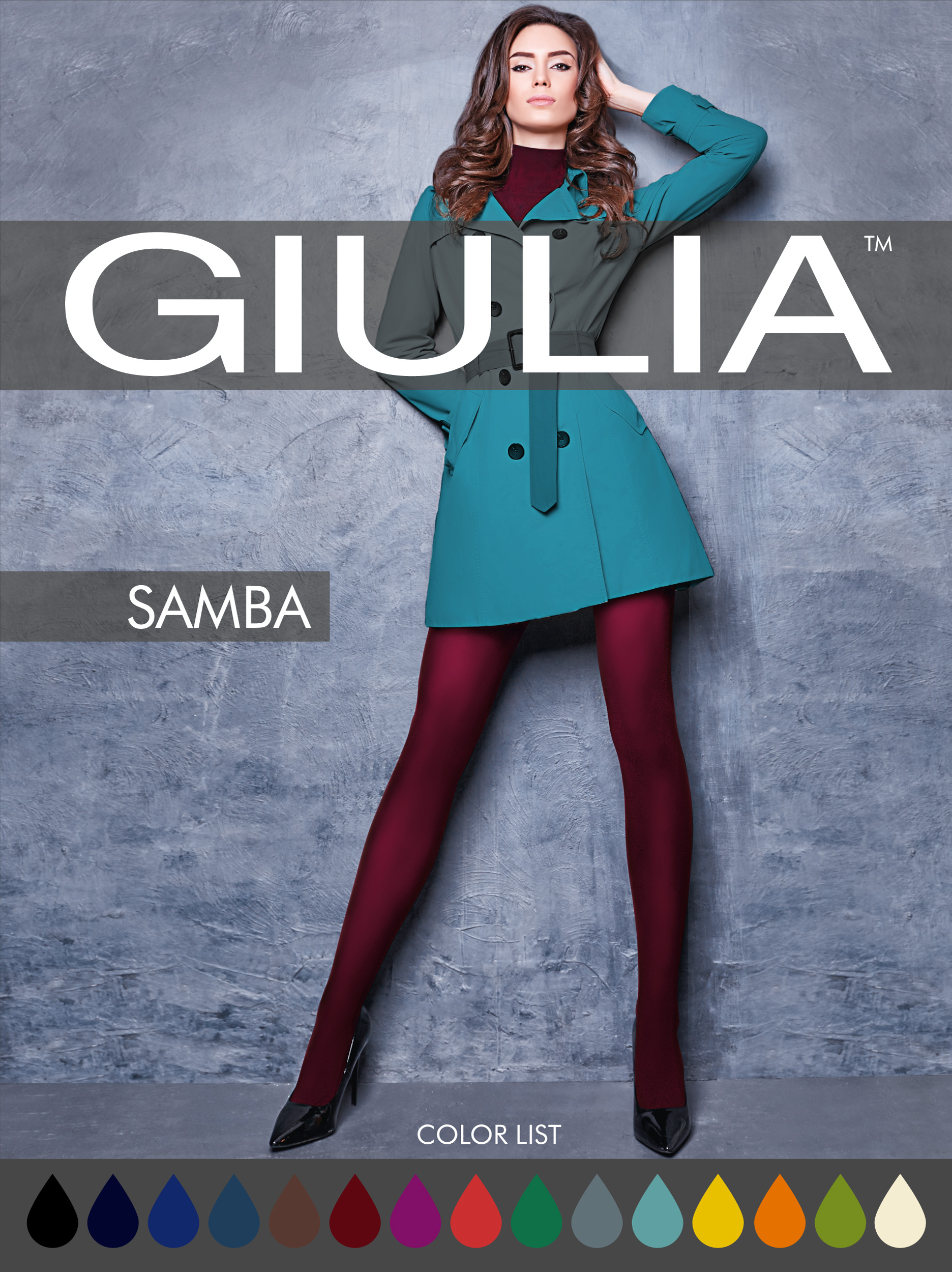 Samba 40 Den Opaque Coloured Tights by Giulia at Ireland's Online
